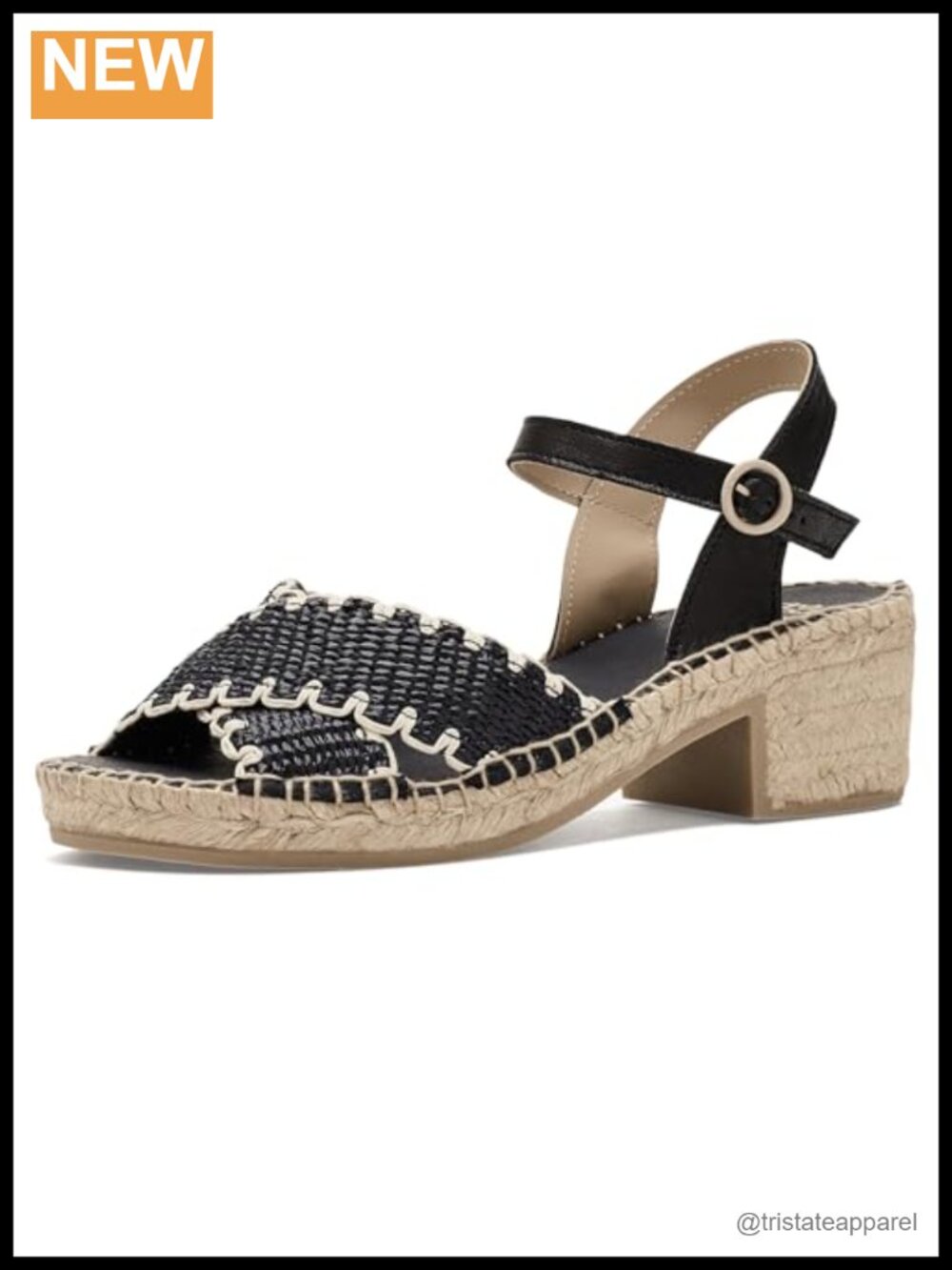 Handcrafted Espadrille Heeled Sandal Peep Toe Block Heel